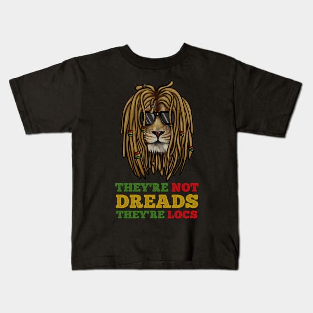 African Rasta Lion, Deadlocks, Jamaica Kids T-Shirt by dukito